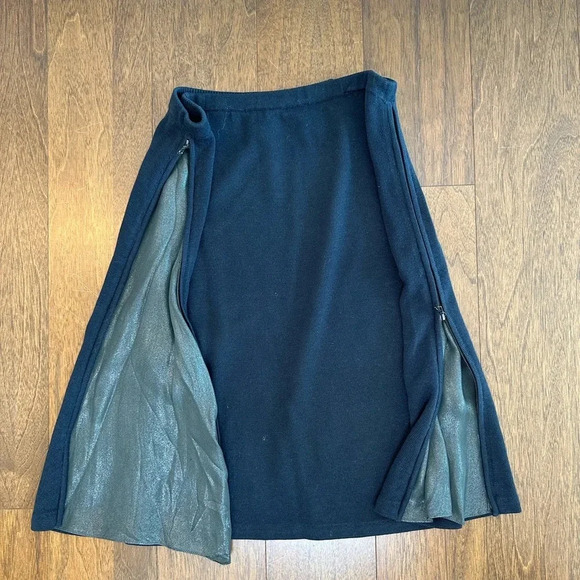 Phillip Lim 3.1 Black Skirt with Metallic Panels Sz. S - Picture 3 of 5